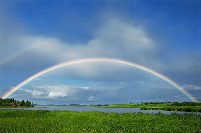 Framed Print : Canada, Quebec, St. Gedeon. Rainbow after storm Framed Print : Canada, Quebec, St. Gedeon. Rainbow after storm