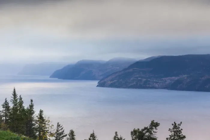 Framed Print : Canada, Quebec, Ste-Rose-du-Nord. Elevated view of Saguenay Fjord Framed Print : Canada, Quebec, Ste-Rose-du-Nord. Elevated view of Saguenay Fjord