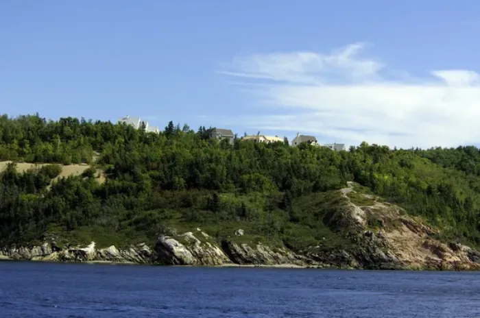 Framed Print : Canada, Quebec, Tadoussac. Saguenay National Park along Saguenay Fjord. IMAGE RESTRICTED