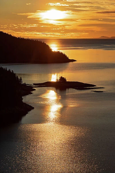 Canada, Quebec, Tadoussac. Saguenay River at sunrise