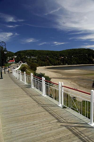 Canada, Quebec, Tadoussac. Scenic coastal boardwalk. IMAGE RESTRICTED: Not available