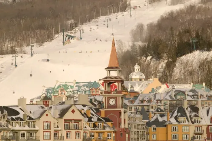 Framed Print : Canada-Quebec-The Laurentians: Mont Tremblant Ski Village-Daytime Framed Print : Canada-Quebec-The Laurentians: Mont Tremblant Ski Village-Daytime