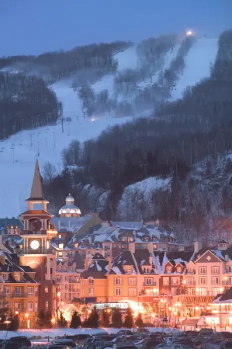 Framed Print : Canada Quebec-The Laurentians: Mont Tremblant Ski Village-Ski Village View / Evening Framed Print : Canada Quebec-The Laurentians: Mont Tremblant Ski Village-Ski Village View / Evening
