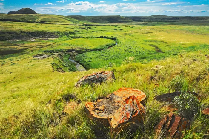 Framed Print : Canada, Saskatchewan, Grasslands National Park. Killdeer Badlands formations. Credit as Framed Print : Canada, Saskatchewan, Grasslands National Park. Killdeer Badlands formations. Credit as