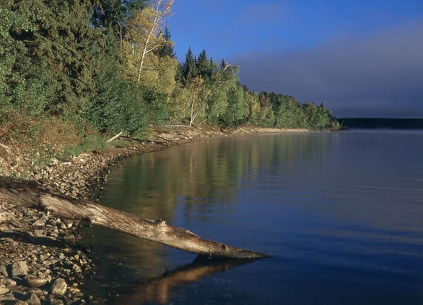 Canada, Saskatchewan, View of Waskesiu lake at Prince Albert National Park