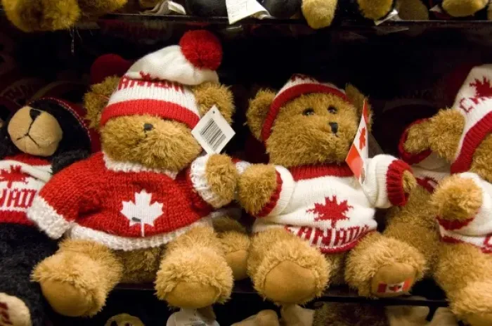 Framed Print : Canada. Typical souvenir stuffed toy