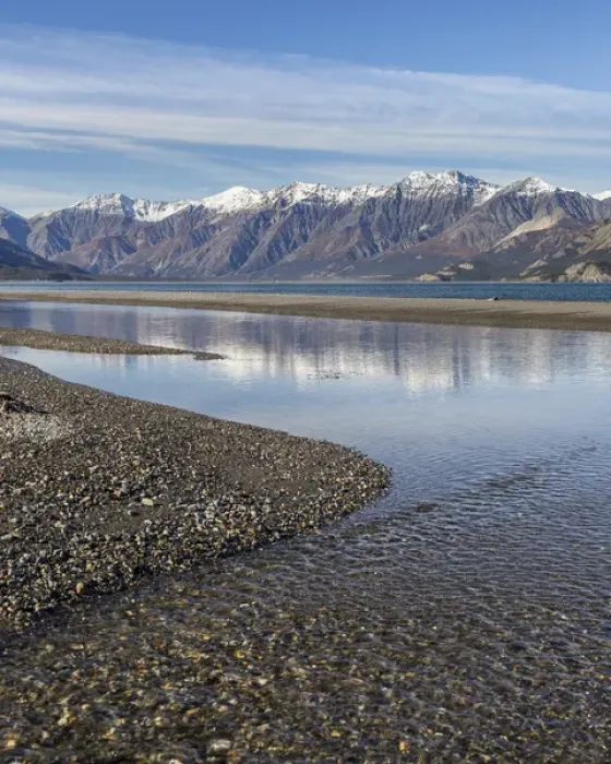 Framed Print : Canada, Yukon Territory, Kluane National Park. St. Elias Range and Kluane Lake. Credit as