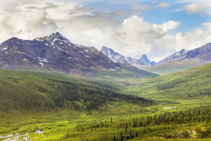 Framed Print : Canada, Yukon Territory. Landscape of Tombstone Range and North Klondike River. Credit as Framed Print : Canada, Yukon Territory. Landscape of Tombstone Range and North Klondike River. Credit as
