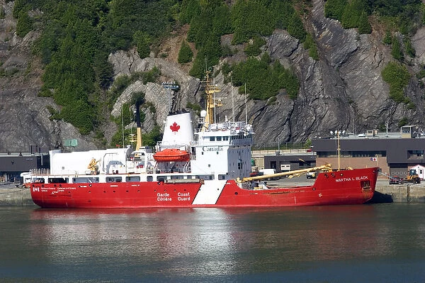 Canadian Coast Guard ship moored at Quebec City, Quebec, Canada