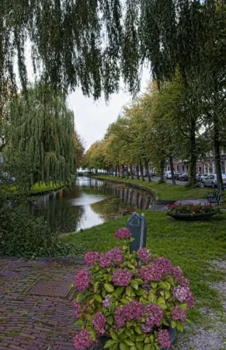 Framed Print : Canal with boats in small town of Edam, the Netherlands Framed Print : Canal with boats in small town of Edam, the Netherlands