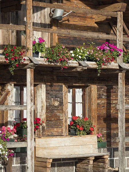 Canale d Agordo, traditional alpine architecture in valley Val Biois, Italy