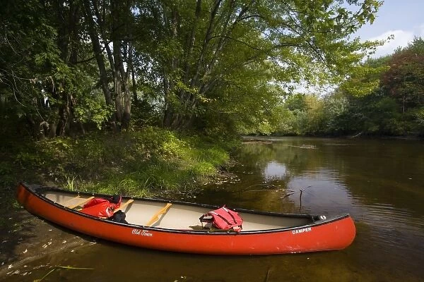 A canoe in the Ashuelot River in Keene, New Hampshire