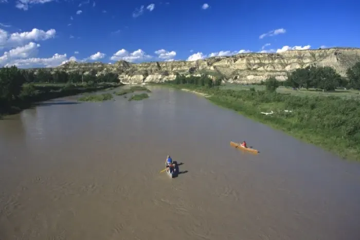Framed Print : Canoeing on the Little Missouri River near Medora, North Dakota (MR) Framed Print : Canoeing on the Little Missouri River near Medora, North Dakota (MR)
