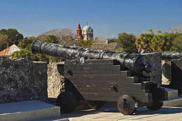 Canon along fortress walls, Castillo de San Marcos National Monuement