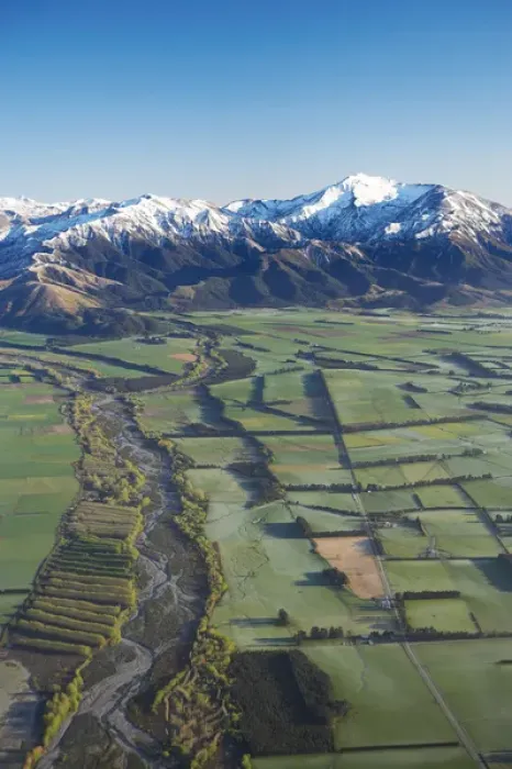 Framed Print : Canterbury Plains and Southern Alps, near Methven, South Island, New Zealand - aerial Framed Print : Canterbury Plains and Southern Alps, near Methven, South Island, New Zealand - aerial