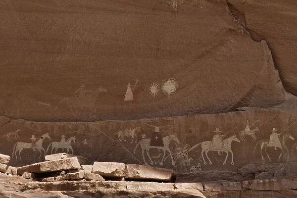Canyon de Chelly, Arizona, United States. Navajo Nation. Old petroglyphs and ruins