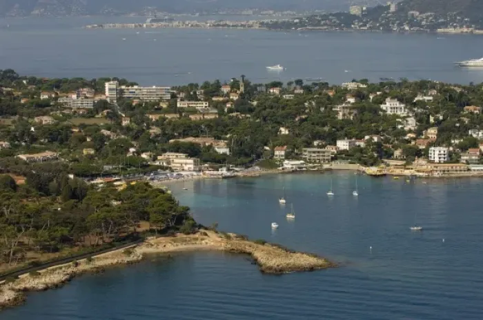 Framed Print : Cap d Antibes, View from Helicopter, Cote d Azur, France