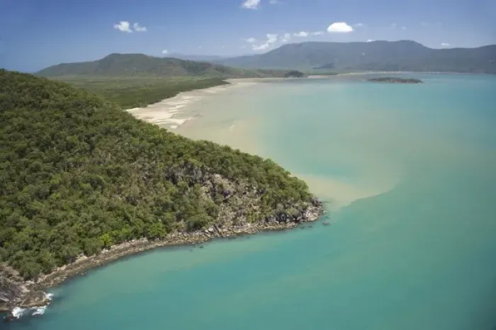 Framed Print : Cape Grafton and Mission Bay, near Cairns, North Queensland, Australia - aerial Framed Print : Cape Grafton and Mission Bay, near Cairns, North Queensland, Australia - aerial