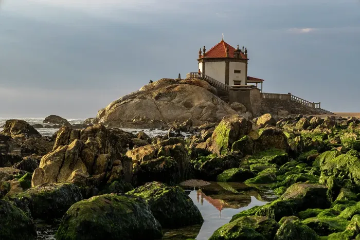 Framed Print : Capela do Senhor da Pedra Chapel on the beach near Porto, Portugal Framed Print : Capela do Senhor da Pedra Chapel on the beach near Porto, Portugal