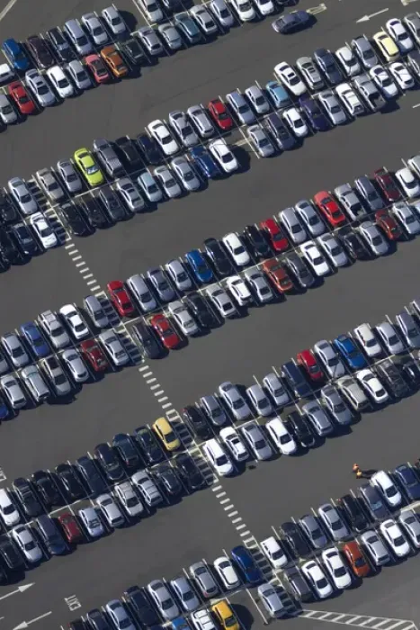 Framed Print : Car park, Auckland Airport, North Island, New Zealand - aerial Framed Print : Car park, Auckland Airport, North Island, New Zealand - aerial