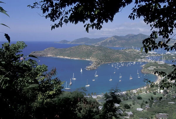 Caribbean, Antigua British Harbour seen from Shirley Heights