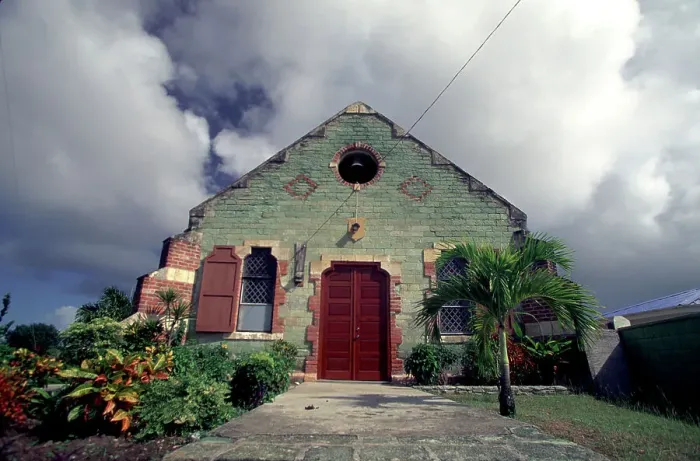 Framed Print : Caribbean, Antigua, Liberty Village. Old Anglican Church Framed Print : Caribbean, Antigua, Liberty Village. Old Anglican Church