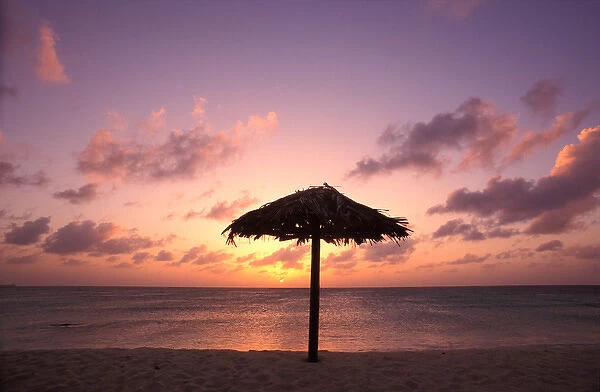 Caribbean, Aruba, Eagle beach at sunset