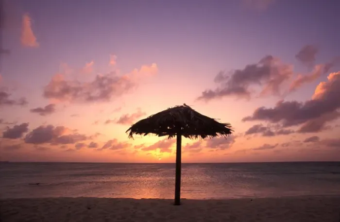 Framed Print : Caribbean, Aruba, Eagle beach at sunset