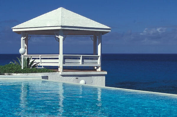 01. Caribbean, Bahamas, Long Island. Gazebo view of Ocean
