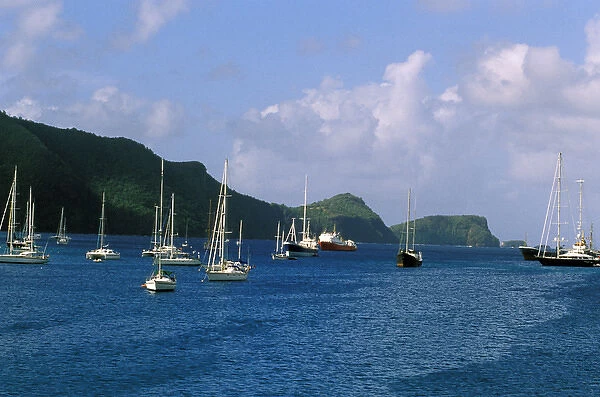 Caribbean, Bequia. Boats on the water