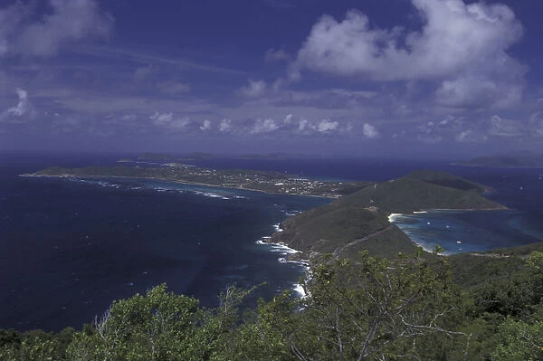 CARIBBEAN, British Virgin Islands, Virgin Gorda Sound Point from Valley Hill