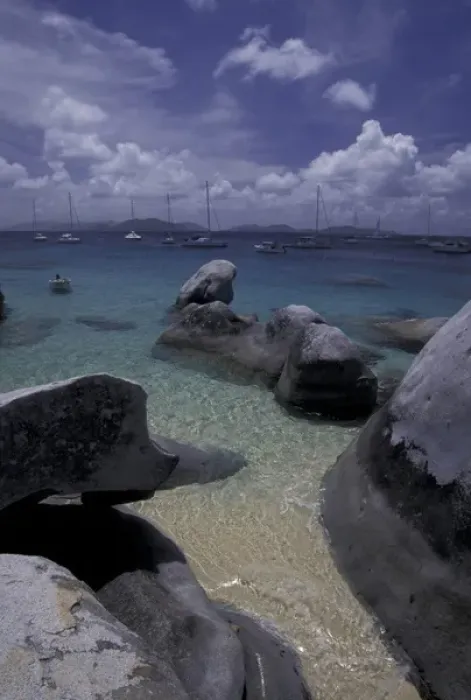 Framed Print : CARIBBEAN, British Virgin Islands, Virgin Gorda Rock formations and sailboats Framed Print : CARIBBEAN, British Virgin Islands, Virgin Gorda Rock formations and sailboats