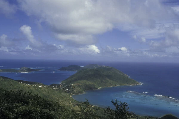 CARIBBEAN, British Virgin Islands, Virgin Gorda Sound point from Valley Hill