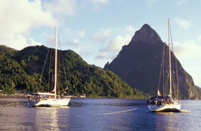 Framed Print : Caribbean, BWI, St. Lucia, Caribbean Pitons Framed Print : Caribbean, BWI, St. Lucia, Caribbean Pitons