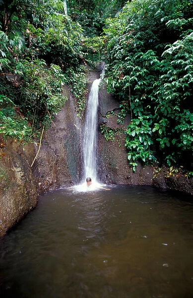 Caribbean, BWI, St. Lucia, Pyke waterfall