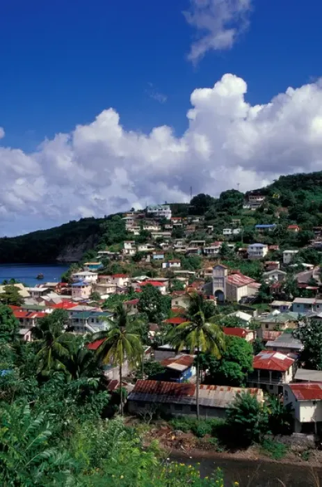 Framed Print : Caribbean, BWI, St. Lucia, Town of Canaries