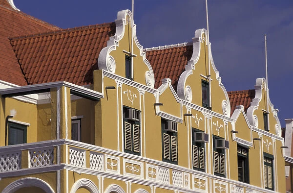 Caribbean, Curacao, Willemstad Colorful Dutch gabled architecture