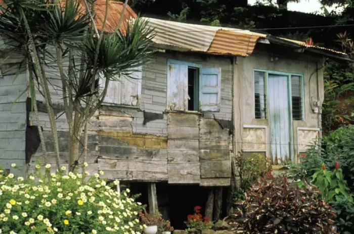 Framed Print : Caribbean, Dominica, Carib Village. Hut