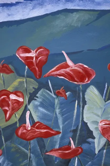 Framed Print : Caribbean, French West Indies, Martinique Jardin de Balata; Anthurium (Anthurium Framed Print : Caribbean, French West Indies, Martinique Jardin de Balata; Anthurium (Anthurium