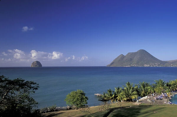Caribbean, French West Indies, Martinique Le Diamant; view of Pointe du Diamant