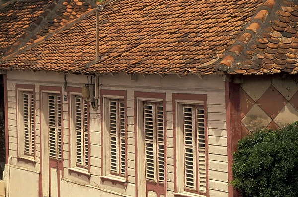 Caribbean, French West Indies, Martinique; Les Trois-Ilets Town colonial architecture