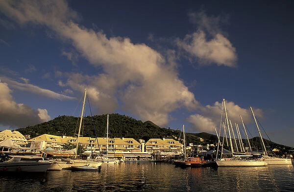 Caribbean, French West Indies, St. Martin Marigot; marina view, Port La Royale Marina