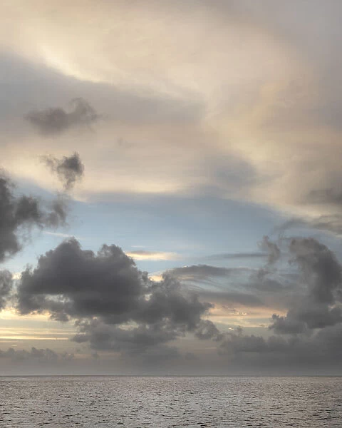 Caribbean, Grenada, Mayreau Island. Caribbean silver sunset