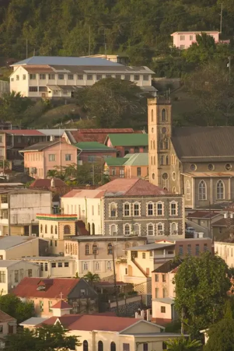 Framed Print : Caribbean, GRENADA, St. Georges Grenadan Parliament & Catholic Cathedral Framed Print : Caribbean, GRENADA, St. Georges Grenadan Parliament & Catholic Cathedral