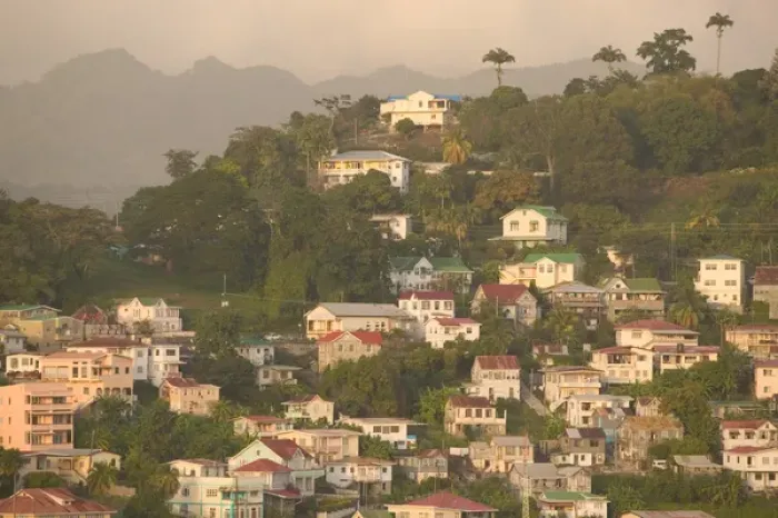 Framed Print : Caribbean, GRENADA, St. Georges Hillside Homes at Sunset Framed Print : Caribbean, GRENADA, St. Georges Hillside Homes at Sunset