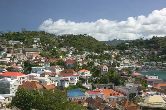 Framed Print : Caribbean, GRENADA, St. Georges Town View from Fort George