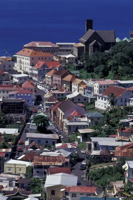 Framed Print : CARIBBEAN, Grenada, St. Georges View of downtown Framed Print : CARIBBEAN, Grenada, St. Georges View of downtown