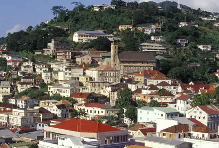 Framed Print : CARIBBEAN, Grenada, St. Georges View of downtown Framed Print : CARIBBEAN, Grenada, St. Georges View of downtown