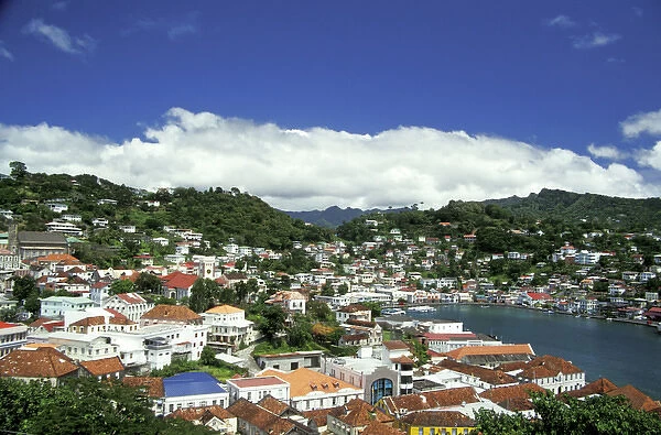 Caribbean, Grenada. View of historical district