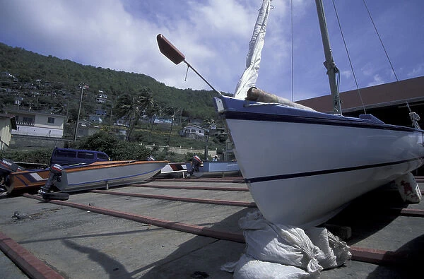 CARIBBEAN, Grenadines Boats grounded on boat launch